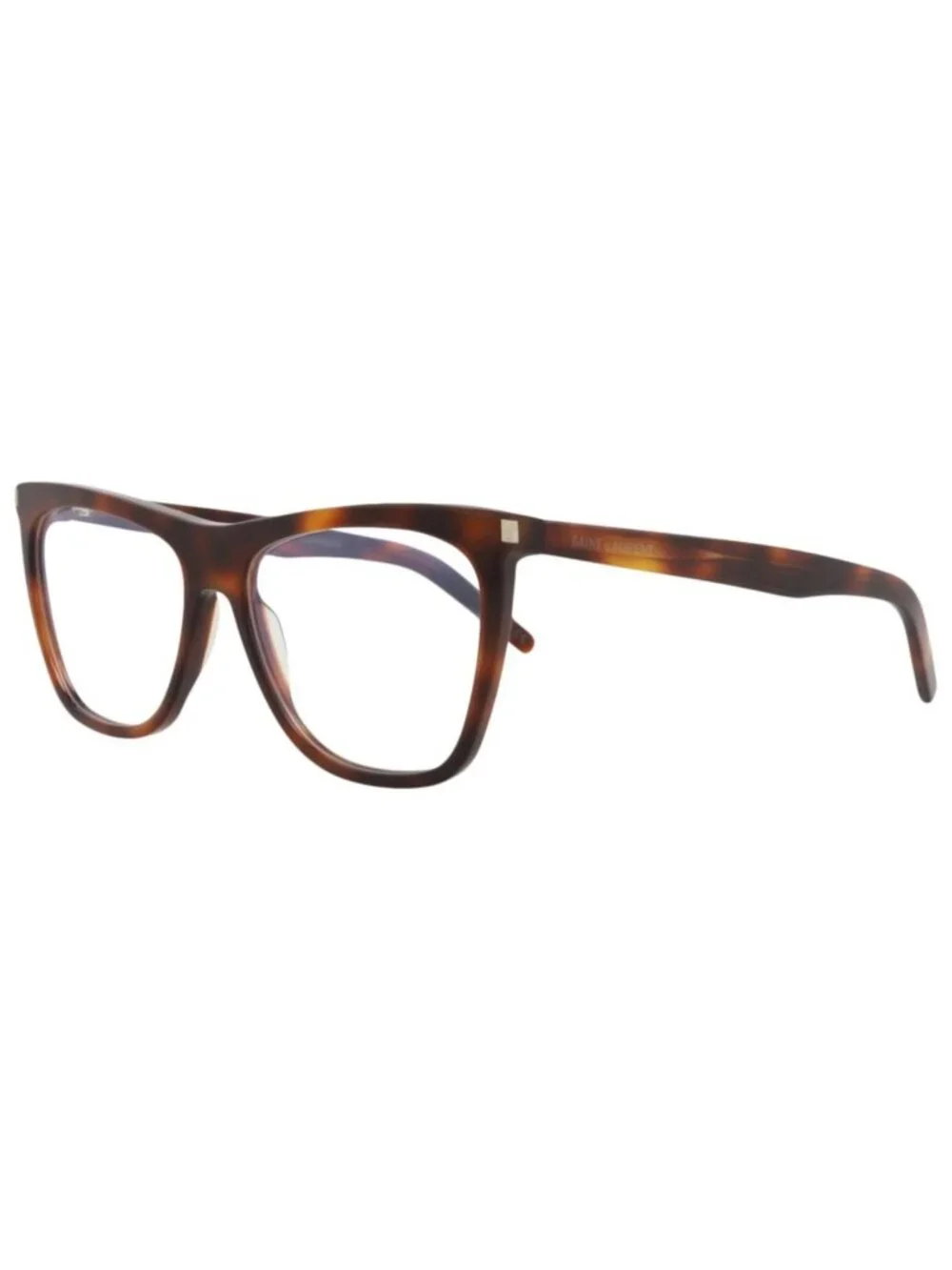 New Saint Laurent Women's Eyeglasses Square Rectangle Acetate Frame Havana